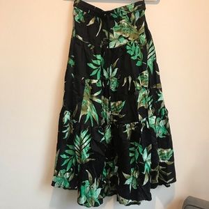 Ralph Lauren tropical palm maxi peasant skirt